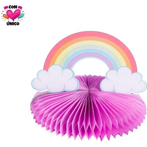 Conunico Unicorn Theme Decoration Birthday Party Supplies Paper Garland Pompom Honeycomb Wedding Kids Centerpiece Rainbow UC2632