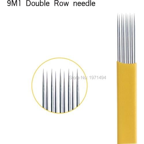#9M1 Double rows Tattoo permanent makeup manual eyebrow microblading needle for Manual Eyebrow shading fog Pen for free shipping
