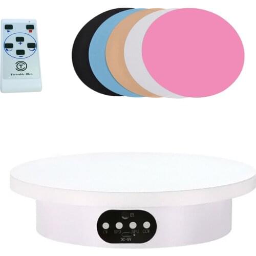16/20cm Photography Electric Rotating Display Stand Turntable for Jewelry Product Display 3D Scan Pan With Remote Control & PVC