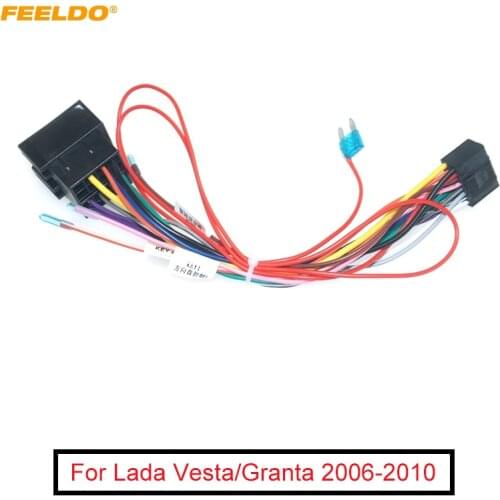 FEELDO Car 16pin Audio Wiring Harness For Lada Vesta/Granta Aftermarket Stereo Installation Wire Adapter