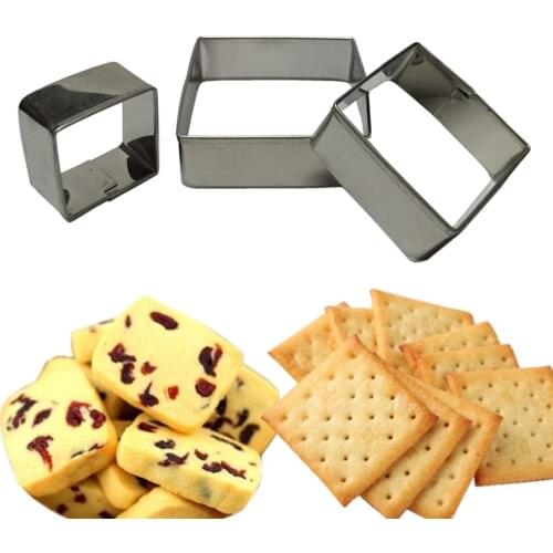 3PCS/SET Square Shape Mold Sugarcraft Biscuit Cookie Tool Cake Pastry Baking Cutter Mould Tool For Cakes
