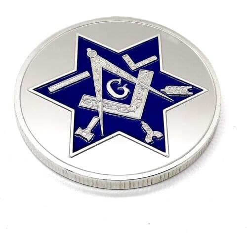 Freemason Brotherhood Masonic Silver Plated All Seeing Eye 1OZ Commemorative Coins Souvenir Gifts