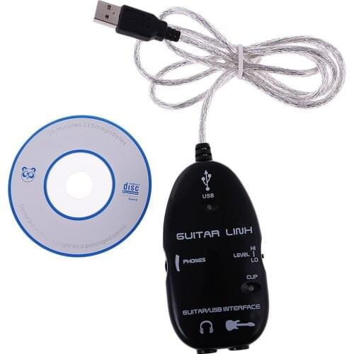 USB Guitar Link Cable For PC Laptop Recording Audio Studio Adapter