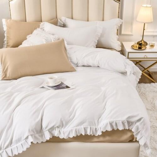 High Quality White Bedding Set,Nordic Covers For Bed 150 Single Double Duvet Cover Set Pillowcases Bedclothes