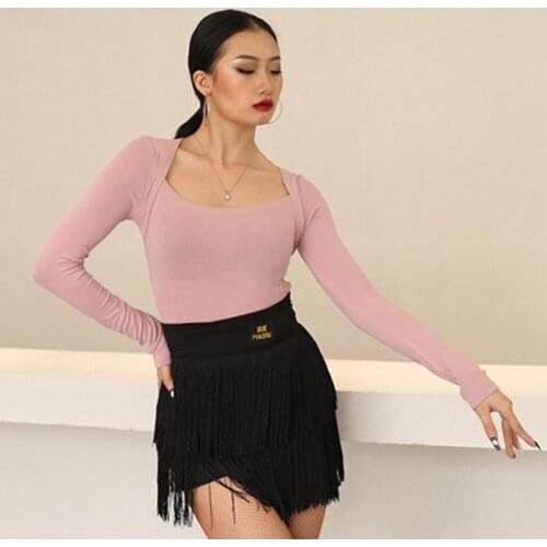 Women Latin Dance Tops Long Sleeve Latin Training Shirt Ballroom Dancing Clothes Ladies Modern Samba Cha Cha Salsa Tops BL5274