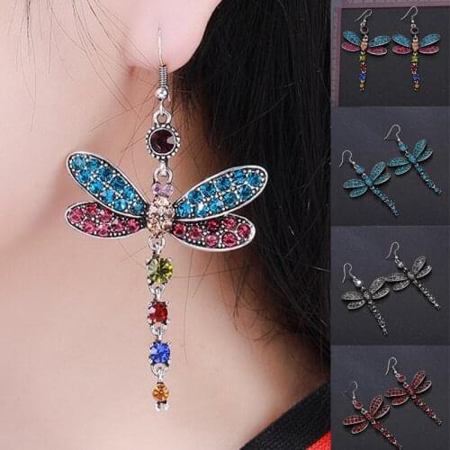 Hot fashion dragonfly earring personality Prevent allergies exaggeration earrings for woman Animal earrings Vintage earrings