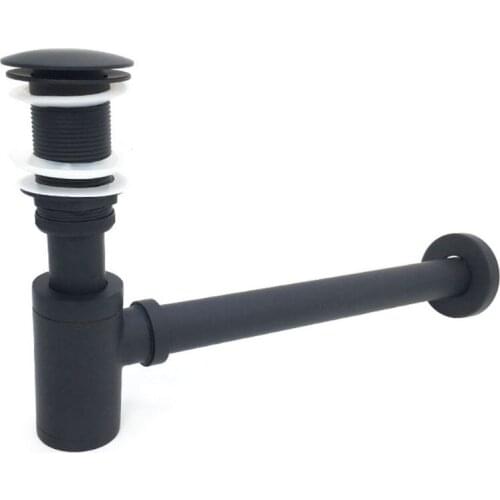 Metal Basin Bottle Tap Bathroom Sink Pop-up Drain Sewer Pipe with Overflow Hole