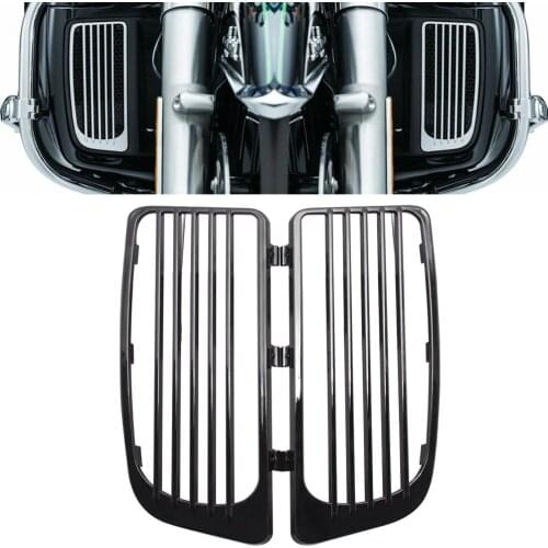 Motorcycle Black Radiator Grills Lower Fairing Twin Cooled For Harley Touring Electra Street Glide Road King 2014-2019