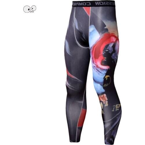 Mens Jogging Running Fitness Compression Tights Long Pants Gym Sport Trousers Slim Fit 3D Printed Skinny Yoga Pant Mallas Hombre