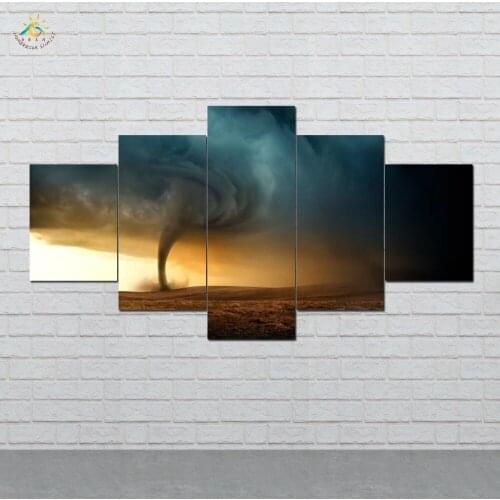 Tornado Landscape Wall Art HD Prints Canvas Art Painting Modular Picture And Vintag Poster Canvas Painting Home Decor 5 PIECES