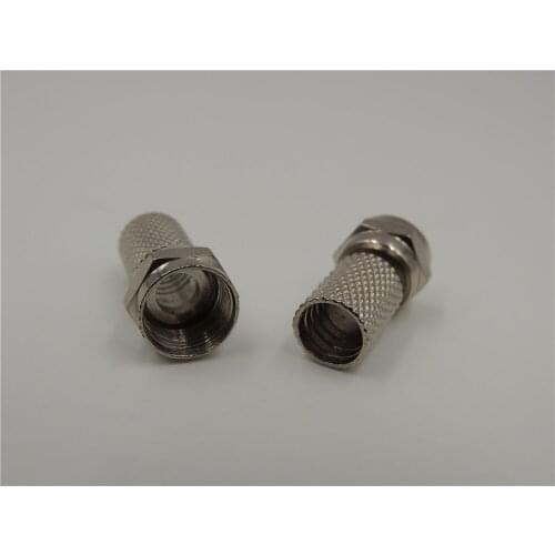 Nickel Plated F Type RG6 Twist On Coaxial RF Connector Adapter for RG6 RG6U Coax Cable