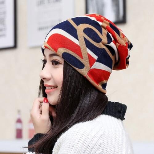 Autumn winter new Korean womens confinement hat three-purpose autumn and winter hedging hat adult pile hat girls winter hats