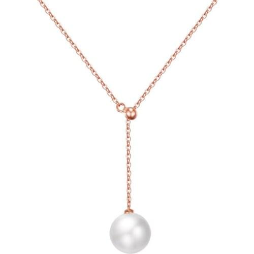 316L Stainless Steel Pull-out Pearl Pendant Necklace Titanium Steel Temperament And Texture Ladies Necklace No Fade