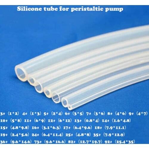13#14#15#16#17#18#19#24#25#35#36#73#82#92# Peristaltic pump tube Silicone rubber tube plumbing tearing resistance fracture