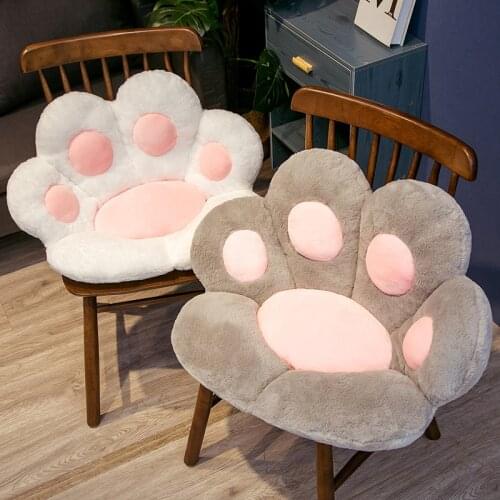 Cute Cat Paw Plush Chair Cushion Animal Child Seat Cushion Sofa Back Pillows Mat Home Sofa Indoor Floor Winter Decor Gift