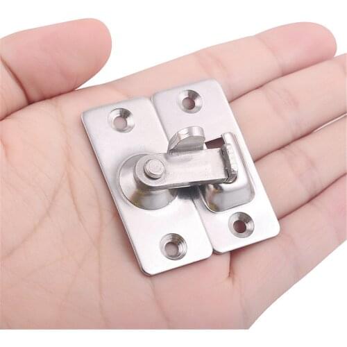 Stainless steel 90 degree Right angle buckle/hook lock/bolt,For sliding door Mini but strong Surface mounting Hardware Locks