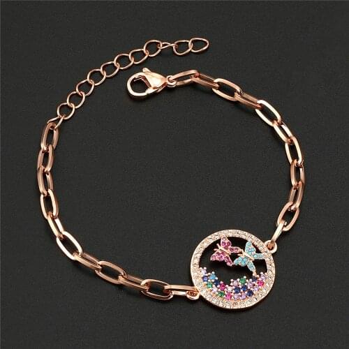 Luxury Classic Life Tree Zircon Bracelets Stainless Steel Hip Hop Chain Bracelet for Women Shiny Princess Bangles Jewelry Gift