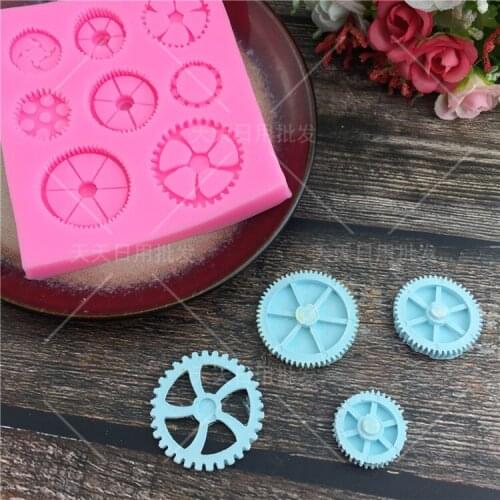 Gear turn sugar cake silica gel mold cake modeling chocolate clay mold gypsum silica gel tool gutta percha tool