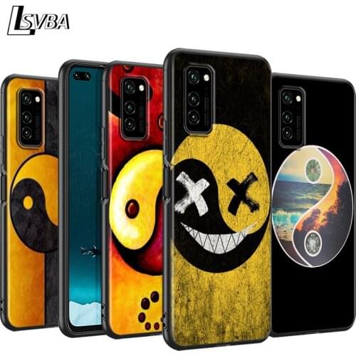 Graffiti Yin Yang Silicone Phone Case for Huawei P30 P20 P40 Lite E Pro P Smart Z Plus 2019 P10 P9 Lite Black Cover