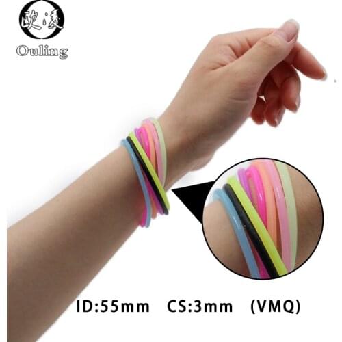 Silicone rubber bracelet 8 kinds of candy-colored O-ring rubber band wristband bracelet cute girl gift