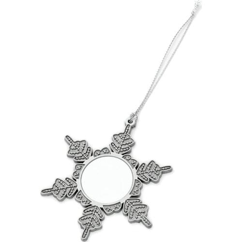 Sublimation Blank Pendant Heat Transfer Christmas Snowflakes Car Hanging Ornaments for Holiday Party Gifts DIY Crafts B03B