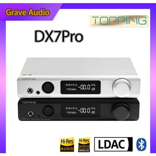 TOPPING DX7 Pro ES9038Pro DAC & Headphone amp Bluetooth 5.0 32BIT/768kHz DSD1024 DX7PRO Wireless Decoder Headphone Amplifier