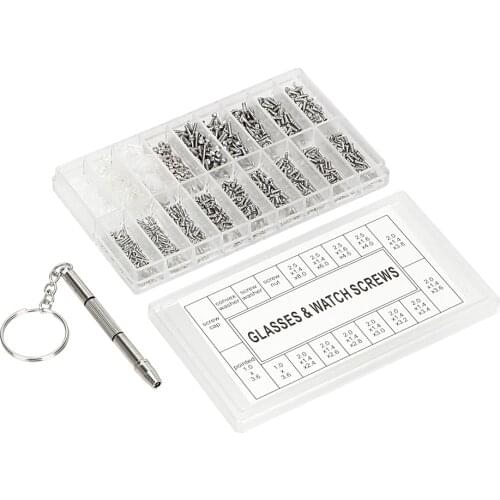NICEYARD Stainless Steel Screws Nut and Screwdriver Micro Repair Tool Set For Glasses Sunglass Watch Spectacles Phone Tablet