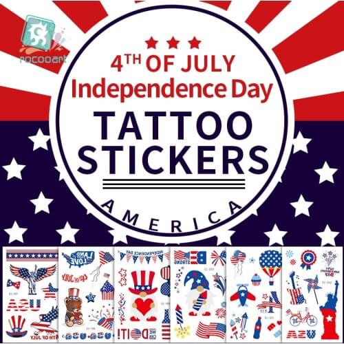Independence Day Tattoos Waterproof Temporary Tattoo National Flag Face Tattoo Stickers Children Fake Body Art Flash Tattoo
