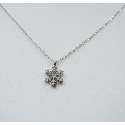 High quality top fashion necklace ,stainless steel ,anti-allerge , snowflake design pendant necklace,silver and gold color