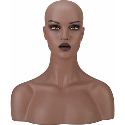 Female Firberglass Mannequin Head Bust For Wigs And Hat Display