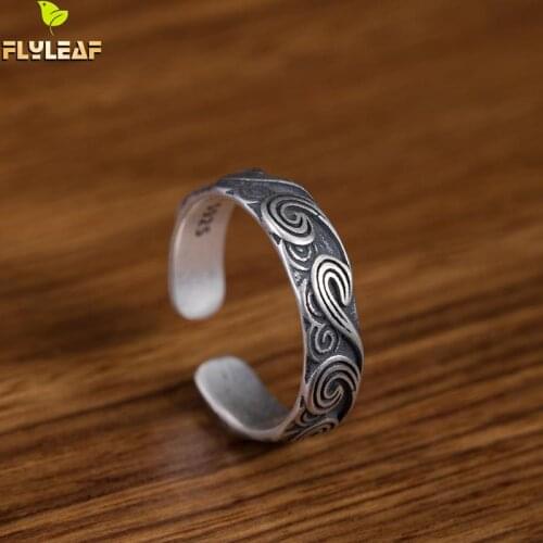 925 Sterling Silver Retro Lucky Cloud Open Rings For Women Chinese Style Female Student Gift Vintage Jewelry Original Handmade