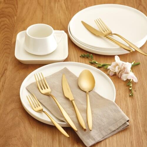 Gold Steel Luxury 20216 Person 24 Piece Cutlery Set Cutlery Set Dinnerware