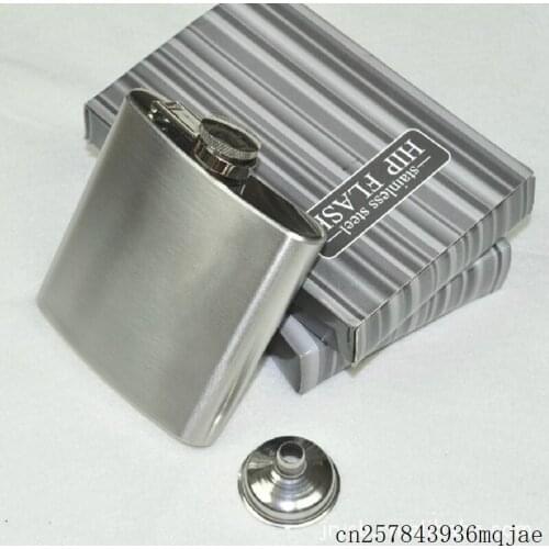 100PCS 6 OZ Hip Flask Stainless Steel Whiskey Flagon Silver Alcohol Liquor Bottle with Small Funnel