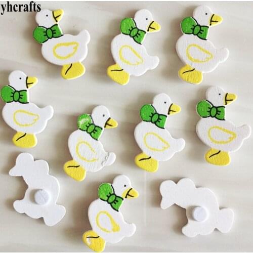100PCS/LOT,White duck poultry wood stickers,Easter crafts.Kids room decoration.DIY toys,Craft material,Scrapbooking kit.Wholesal