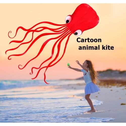 3D Soft Octopus Kite Cartoon Animal Outdoor Windsock Soft Kite Outdoor Easy To Fly Children Toys for Christmas New Year Gift