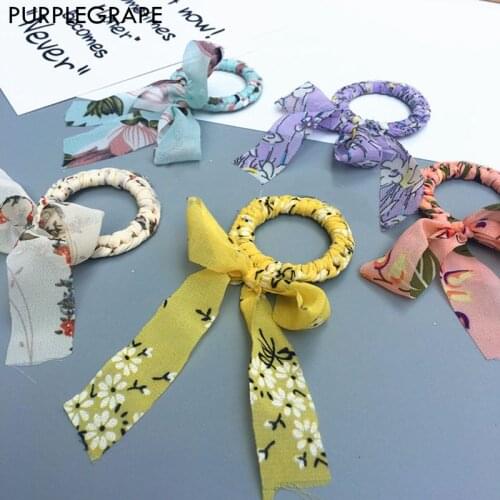 Floral chiffon round ring diy earrings jewelry accessories material hair accessories female exaggerated streamers butterfly 4pcs