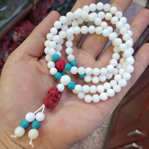 6mm valuable Sea giant clam bead bangle tridacna mala bracelet hanging Organic gem Christmas gift