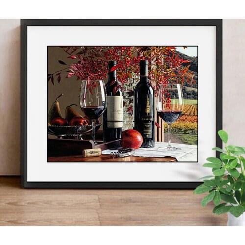 Fruits and Wine Diamond Embroidery Painting Kitchen Decoration Diamond Mosaic Pattern Full Square Diamond Painting Kits