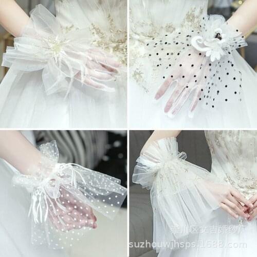 Auguswu Wedding Lace Gloves