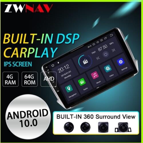 ZWNAV Android 10 Car video Multimedia player For Peugeot 2008 208 series 2012-2018 car radio GPS Navigation 360 Surround View