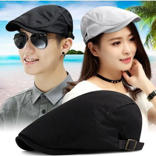 2021 Summer Breathable Mesh Beret Mens Simple Solid Color Caps Womens Casual Youth Hat Berets