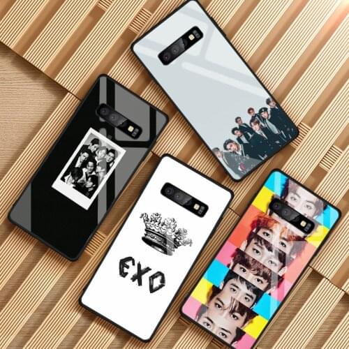 EXO Tempered Glass Phone Case For Samsung Galaxy S8 S9 S10 S20 PLUS J8 J6 J4 2018 NOTE 8 9 10 Cover Shell