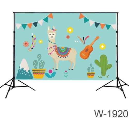 Kids Birthday Fiesta Themed Backdrop Fiesta Ideas Backgrounds Music Festival Party Backdrops Cute Alpacas Colorful Bunting Decor