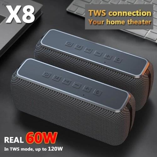 100%XDOBO X8 High power 60W Bluetooth speaker IPX5 Waterproof portable column super bass DSP subwoofer music center sound bar