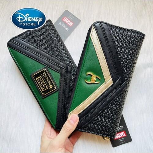 Disney Marvel PU Wallet The Avengers Loki Super Hero Zipper Long Wallet Girl Children Coin Purse Women Clutch Birthday Gifts