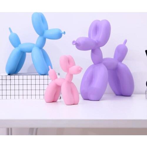 Jeff Koons Balloon Dog Pvc Animals Figurine Toy Doll Resin Cute Shiny Balloon Dog Shape Statue Art Sculpture Figurine Craftwork