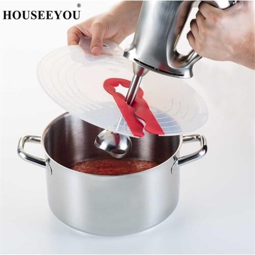 HOUSEEYOU 12" Mixer Egg Bowl Whisks Screen Cover Baking Splash Guard Bowl Lids Eco-Friendly Silicone PP Kitchen Cooking Egg Tool