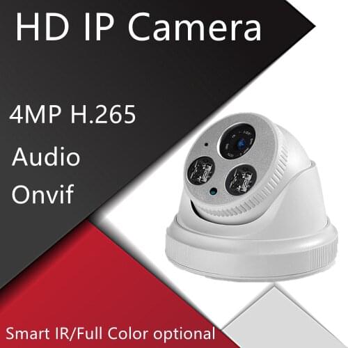 H.265 Security IPC Audio MIC Indoor Dome Full Color ipc video surveillance ONVIF 4MP Array infrared CCTV Camera