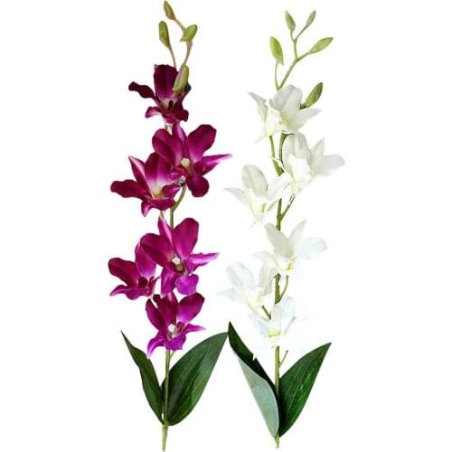 Artificial Silk White Orchid Flowers High Quality Butterfly Moth Phalaenopsis Fake Flower for Wedding Home Festival Decoration
