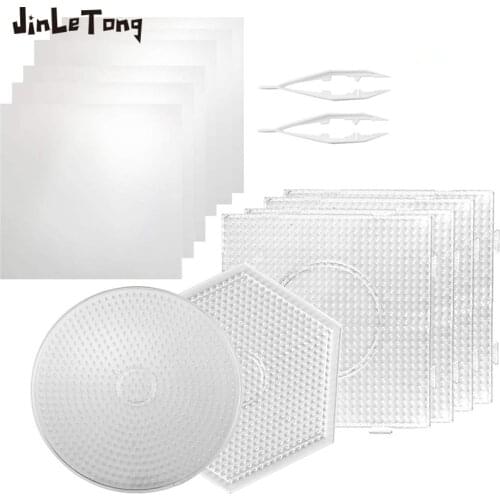 JINLETONG 6pcs Hama beads 5mm pegboards DIY For Kids Fuse Beads Puzzle Templates Toys DIY Toy Puzzles Template Kit